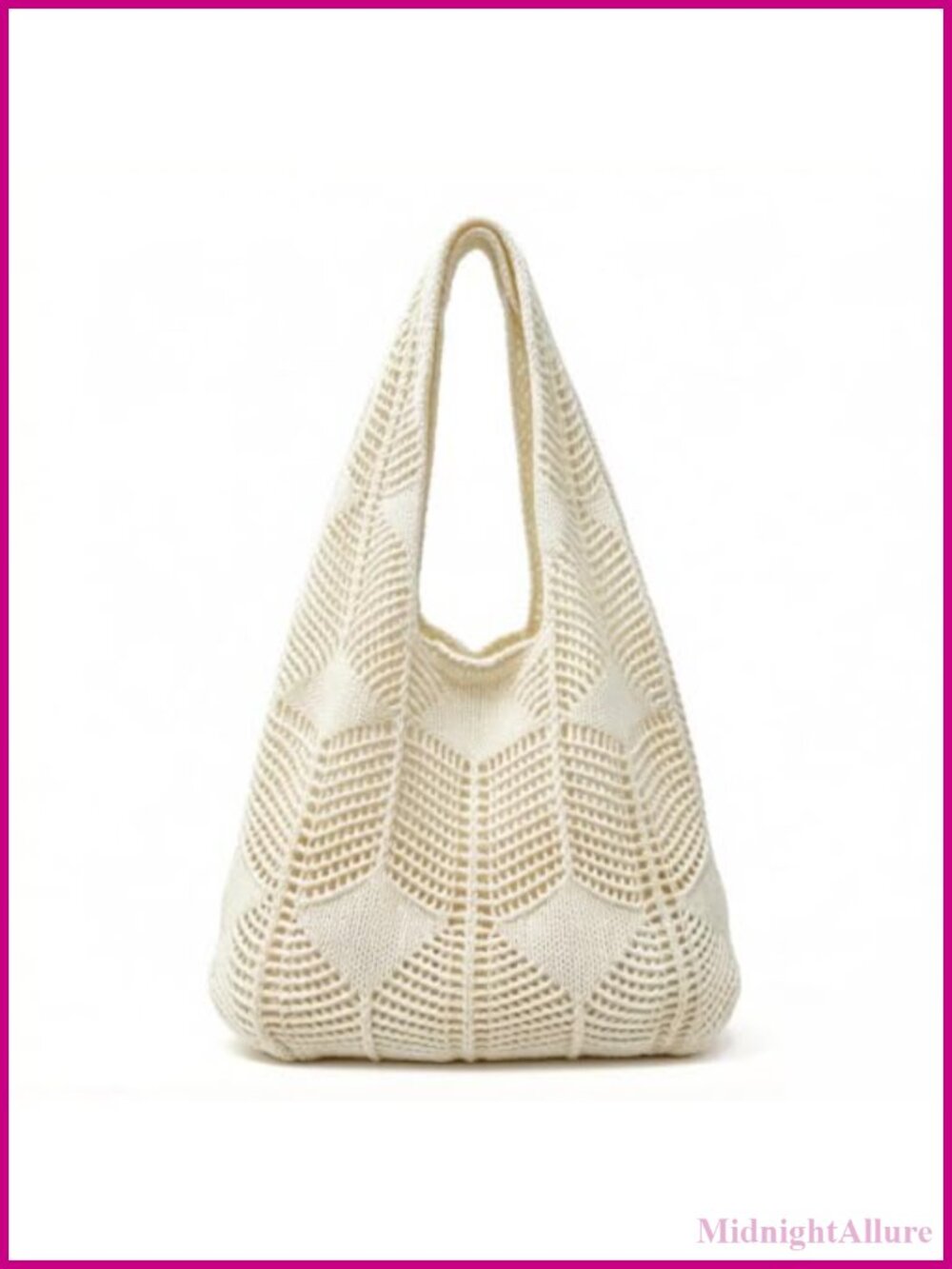 Knit Mesh Tote Bag Large Capacity Shoulder Bag for Beach Travel Vacation